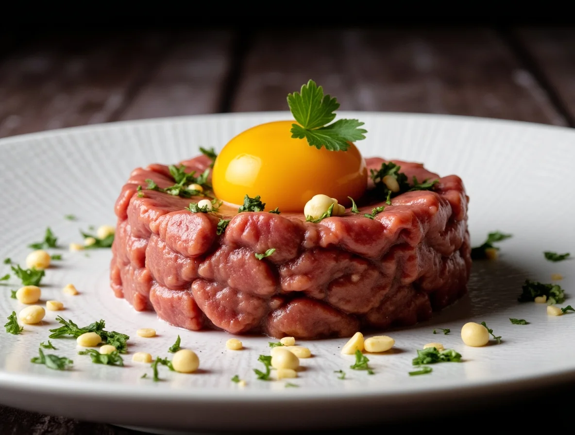 Klassieke Steak Tartare (met het mes gesneden)