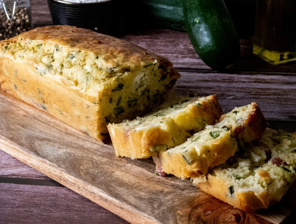 Pastel de calabacín y queso de cabra