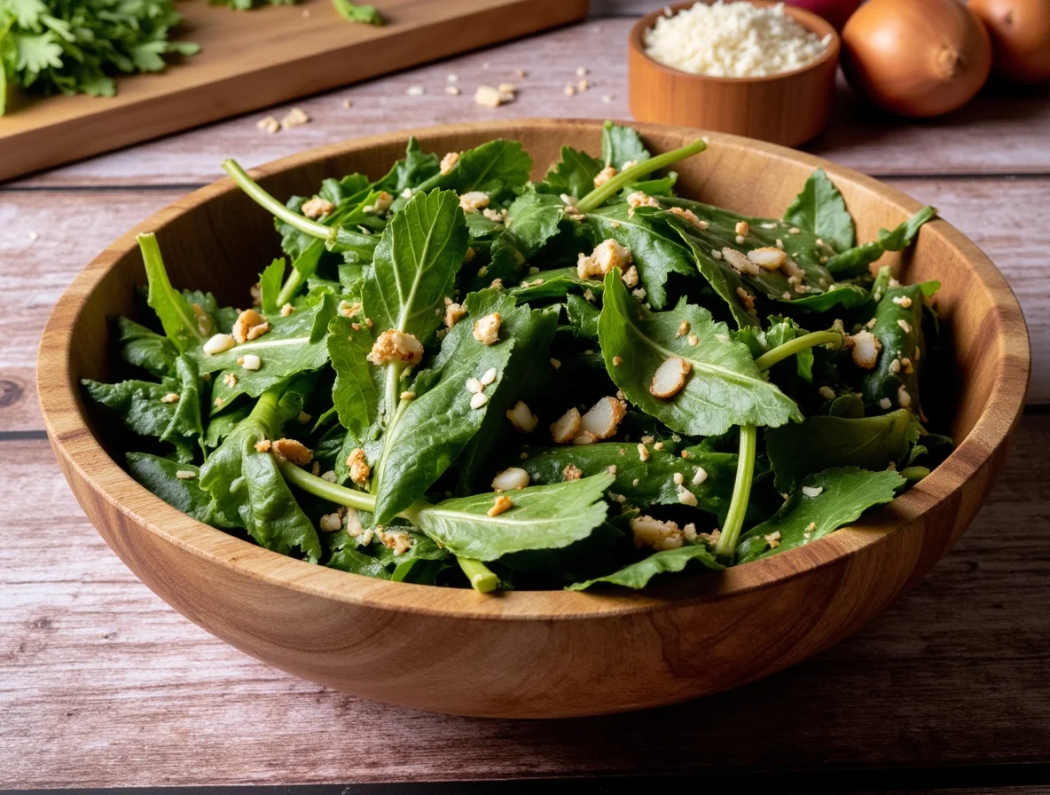 Groene salade met romige mosterdvinaigrette