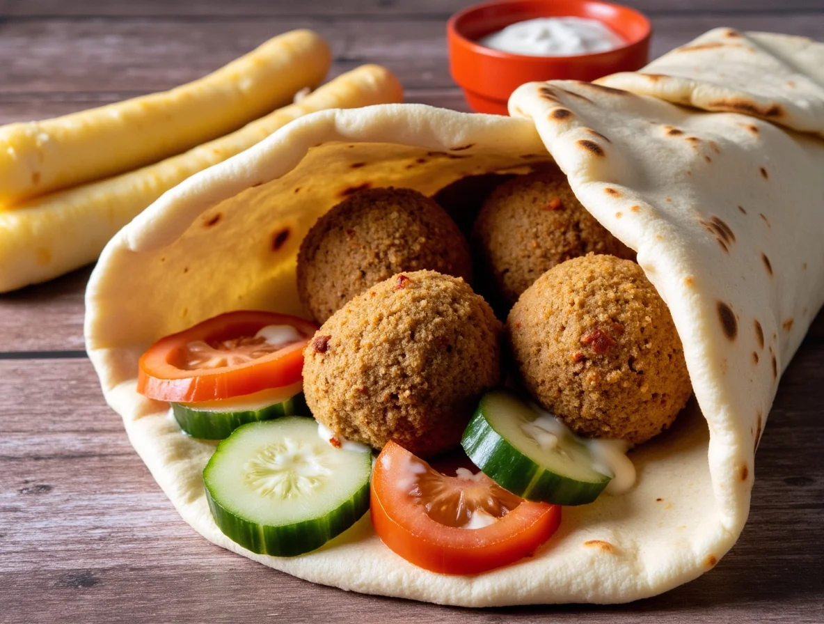Pita con Falafel e Salsa Tahina
